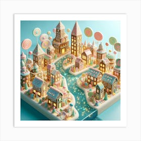 Gingerbread City 10 Art Print