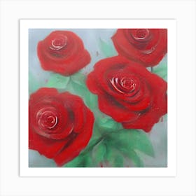 Red Rise Roses Art Print