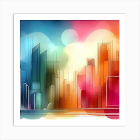 Abstract City Skyline Art Print