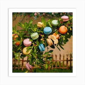 Macaron Plant Cream & Green (3) Art Print