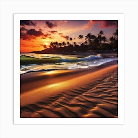 Sunset On The Beach 431 Art Print