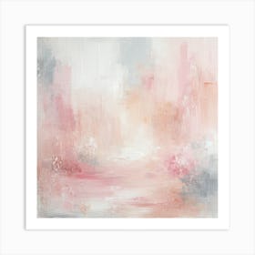 Pink And Grey Abstract Painting Art Print