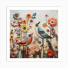 Birds In The Garden Sstone Effect 5500 Art Print