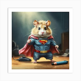 Superman Hamster 1 Art Print