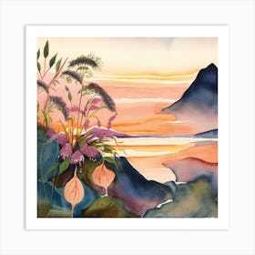 Sunset In The Mountains Art Print