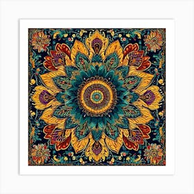 Mandala, Paisley Tapestry A Classic Paisley Design With Rich Colors And Intricate Details Perfect Art Print