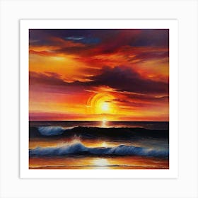 Sunset Over The Ocean 23 Art Print