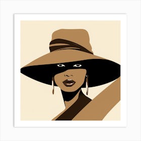Black Woman In A Hat 16 Art Print