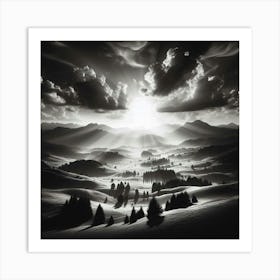 Black And White Landscape 4 Art Print