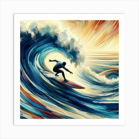 Surfer On A Wave 1 Art Print