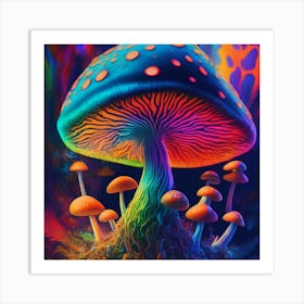 Psychedelic Mushrooms Art Print