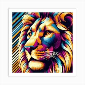 Colorful Lion Head 1 Art Print