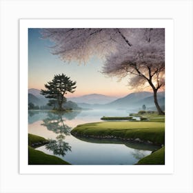 Sakura Trees Art Print