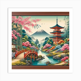 Landscape in Japanese style 2 Art Print