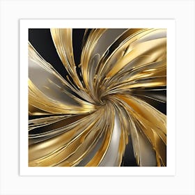 Abstract Golden Swirl Art Print
