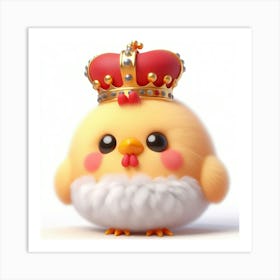 Cute Chicken With Crown Art Print