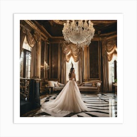 Bride In A Ballroom Art Print