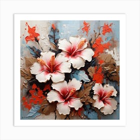 Pattern with Hibiscus flowers 1 Art Print