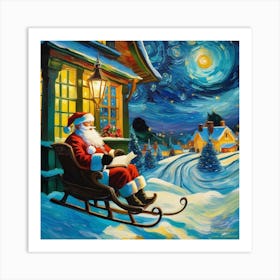 Santa Claus In The Snow Art Print