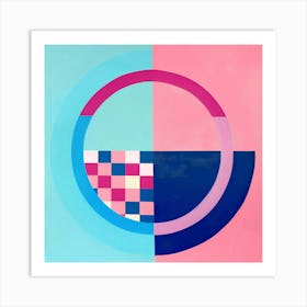 Geometrical circle check pattern Art Print