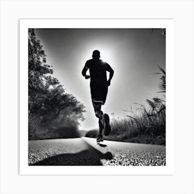 Runner On A Road Art Print