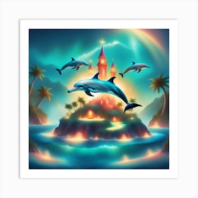 Dolphins In The Sea Art Print