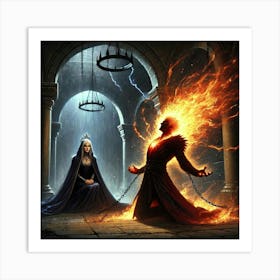 A Dramatic Scene In Queen Sorath S Palace Converted Art Print