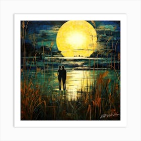 Love In The Moonlight - Love In Bloom Art Print