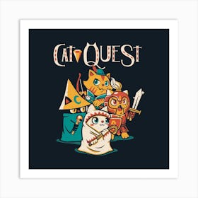 Cat Quest Rpg Cats Video Game Square Art Print