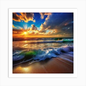 Sunset On The Beach 180 Art Print