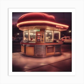 Diner At Night Art Print