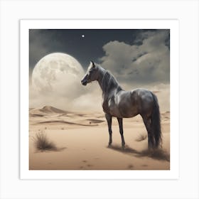 Horse In The Desert Art Print