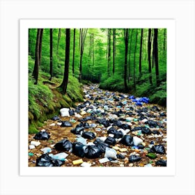 Trash In The Forest 18 Art Print