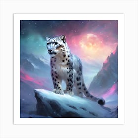 Leopard in the Snow Art Print