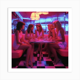 'Diner Girls' Art Print