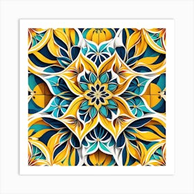 Abstract Floral Pattern 1 Art Print