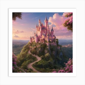 Disney Princess Castle Paintings Art Print Art Print