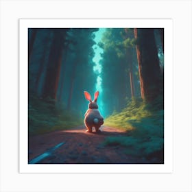 Rabbit In The Forest 74 Art Print