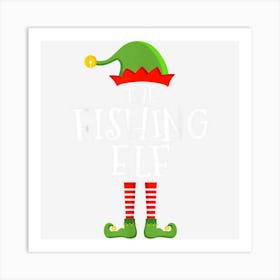 The Fishing Elf Funny Christmas Matching Family Pajama Art Print