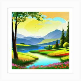 Landscape Painting, Landscape Painting, Landscape Painting, Landscape Painting, Landscape Painting 16 Art Print