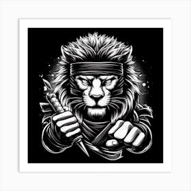 Lion Ninja Art Print