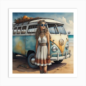 Vw Bus wall art work Art Print