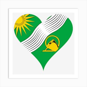 Heart Love Sun Flow Bach Watering Can Green Bad Endbach Nature Heart Shape Heart Shaped Coat Of Arms Art Print