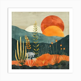 Desert Landscape Canvas Print 3 Art Print