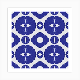 Blue And White Pattern Art Print