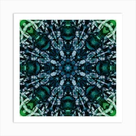 Alcohol Ink Abstraction Green And Emerald Pattern Art Print