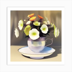 Flowers In A Teacup Art Print