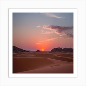 Sunset In The Desert 3 Art Print