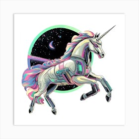 Unicorn In Space Art Print