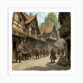 Default A Village Scene From A Dungeons And Dragons World Vill 0 1 Art Print